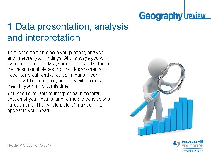 1 Data presentation, analysis and interpretation This is the section where you present, analyse