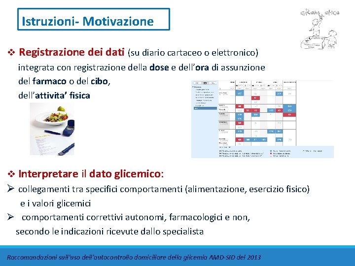 Istruzioni- Motivazione v Registrazione dei dati (su diario cartaceo o elettronico) integrata con registrazione