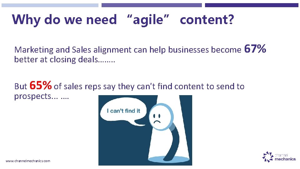 Why do we need “agile” content? Marketing and Sales alignment can help businesses become
