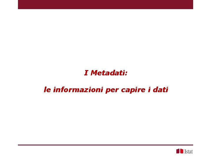 I Metadati: le informazioni per capire i dati 