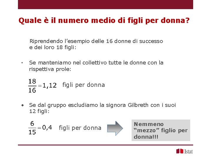 Quale è il numero medio di figli per donna? Riprendendo l’esempio delle 16 donne