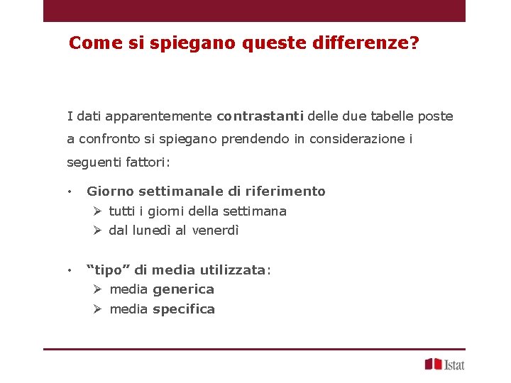 Come si spiegano queste differenze? I dati apparentemente contrastanti delle due tabelle poste a