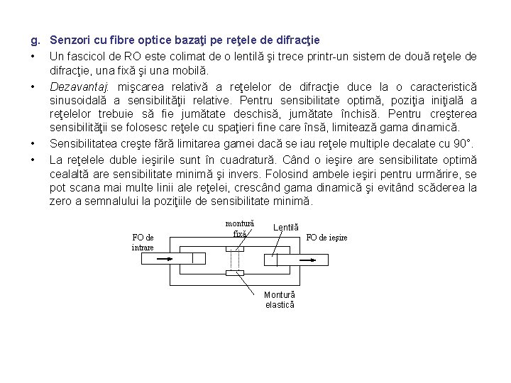 g. Senzori cu fibre optice bazaţi pe reţele de difracţie • Un fascicol de