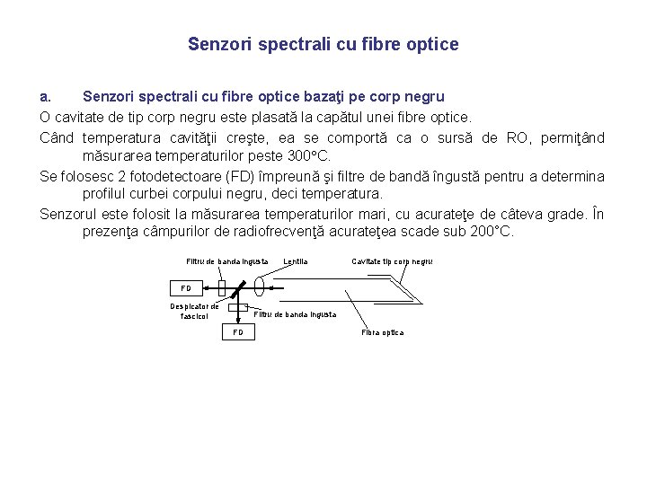 Senzori spectrali cu fibre optice a. Senzori spectrali cu fibre optice bazaţi pe corp