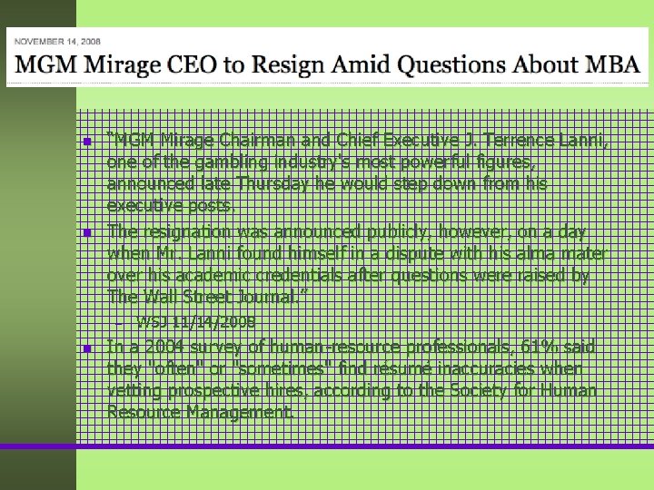 n n “MGM Mirage Chairman and Chief Executive J. Terrence Lanni, one of the n n “MGM Mirage Chairman and Chief Executive J. Terrence Lanni, one of the