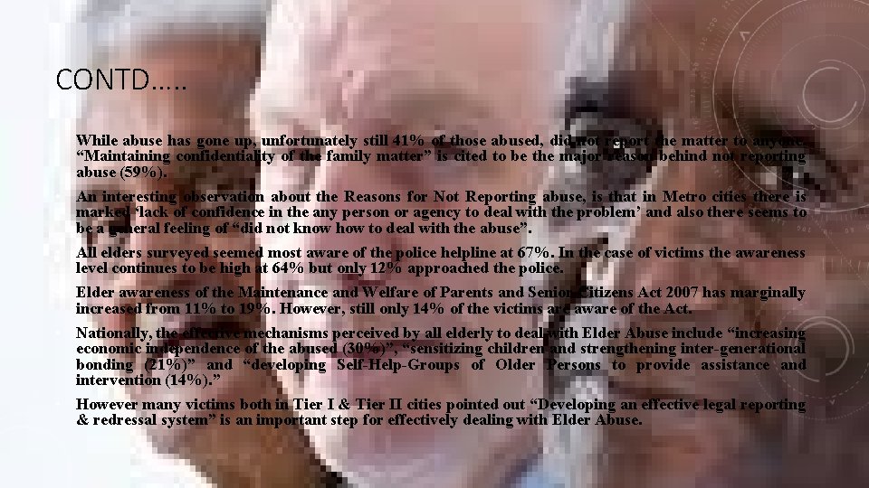 CONTD…. . • While abuse has gone up, unfortunately still 41% of those abused, CONTD…. . • While abuse has gone up, unfortunately still 41% of those abused,