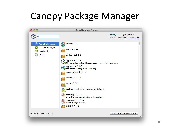 Canopy Package Manager 8 