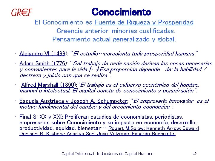 Conocimiento El Conocimiento es Fuente de Riqueza y Prosperidad Creencia anterior: minorías cualificadas. Pensamiento