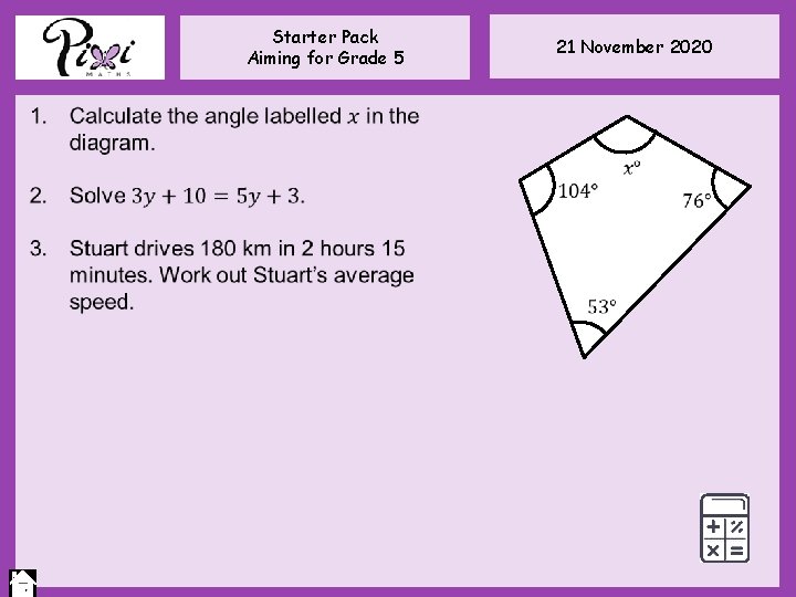 Starter Pack Aiming for Grade 5 21 November 2020 Starter Pack Aiming for Grade 5 21 November 2020