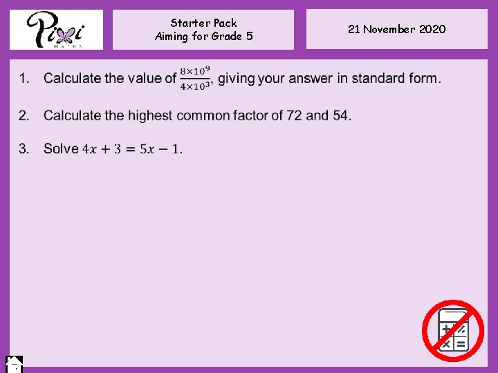 Starter Pack Aiming for Grade 5 21 November 2020 Starter Pack Aiming for Grade 5 21 November 2020