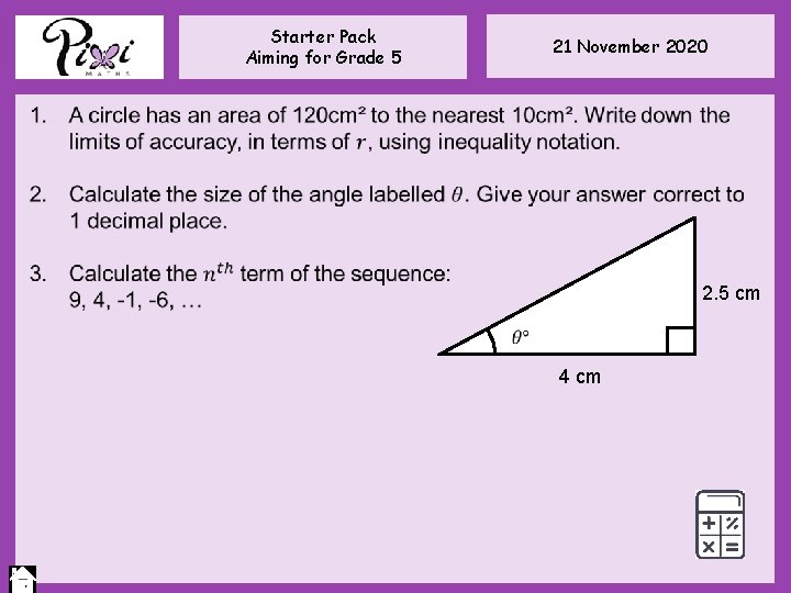 Starter Pack Aiming for Grade 5 21 November 2020 2. 5 cm 4 cm Starter Pack Aiming for Grade 5 21 November 2020 2. 5 cm 4 cm