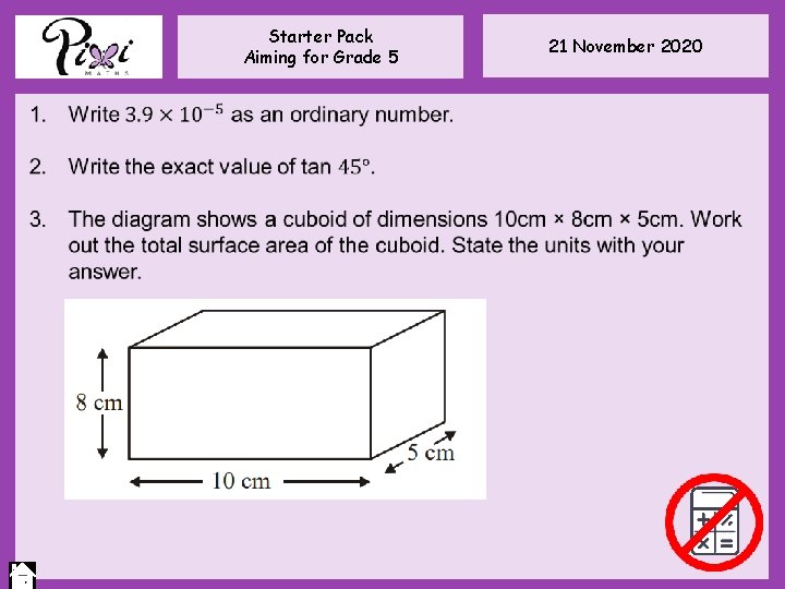 Starter Pack Aiming for Grade 5 21 November 2020 Starter Pack Aiming for Grade 5 21 November 2020