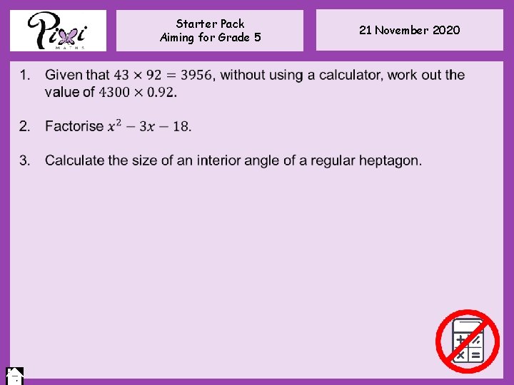 Starter Pack Aiming for Grade 5 21 November 2020 Starter Pack Aiming for Grade 5 21 November 2020
