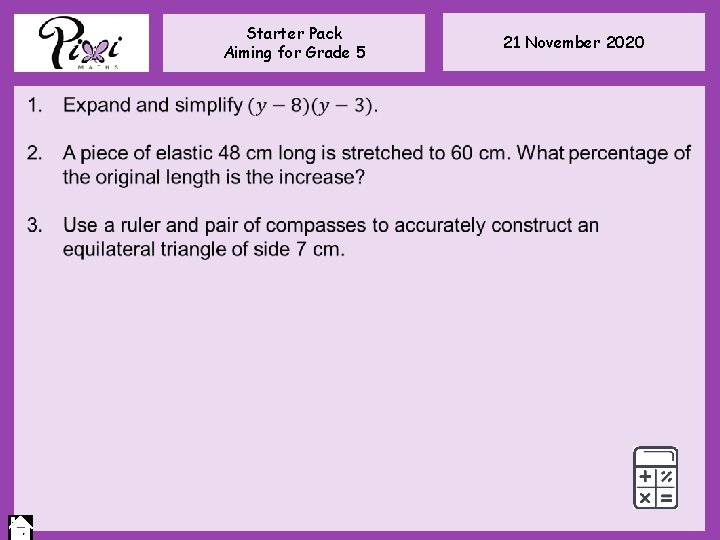 Starter Pack Aiming for Grade 5 21 November 2020 Starter Pack Aiming for Grade 5 21 November 2020