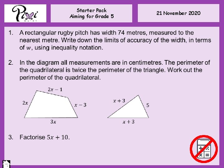 Starter Pack Aiming for Grade 5 21 November 2020 Starter Pack Aiming for Grade 5 21 November 2020