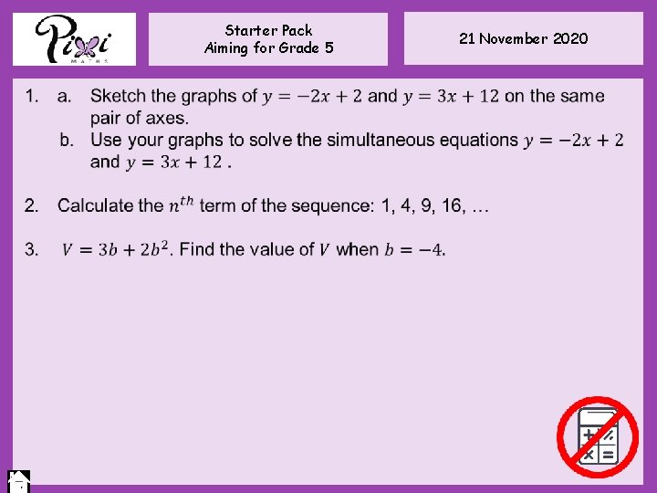 Starter Pack Aiming for Grade 5 21 November 2020 Starter Pack Aiming for Grade 5 21 November 2020