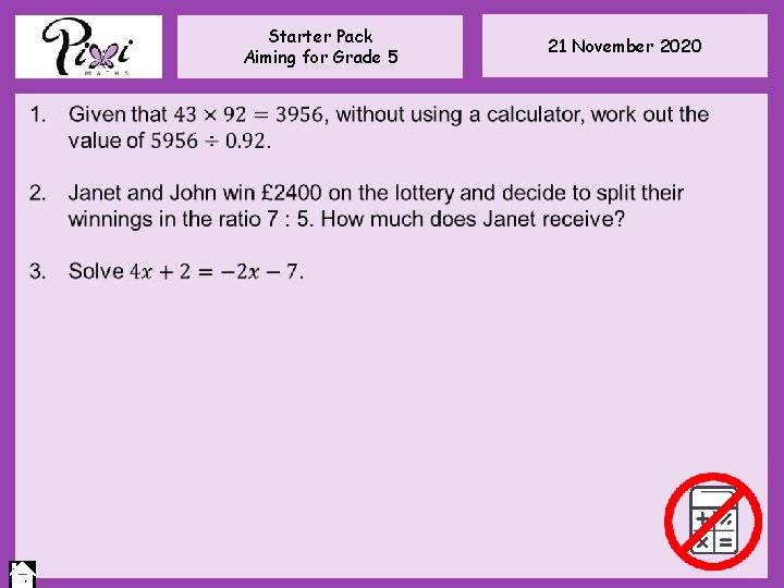 Starter Pack Aiming for Grade 5 21 November 2020 Starter Pack Aiming for Grade 5 21 November 2020