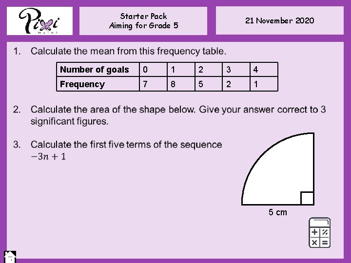 Starter Pack Aiming for Grade 5 21 November 2020 Number of goals 0 1 Starter Pack Aiming for Grade 5 21 November 2020 Number of goals 0 1