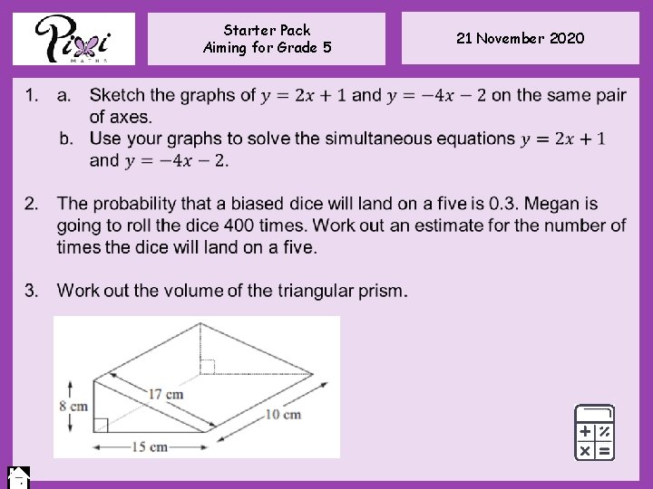 Starter Pack Aiming for Grade 5 21 November 2020 Starter Pack Aiming for Grade 5 21 November 2020