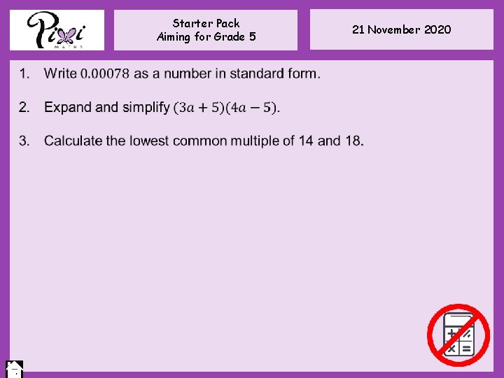 Starter Pack Aiming for Grade 5 21 November 2020 Starter Pack Aiming for Grade 5 21 November 2020