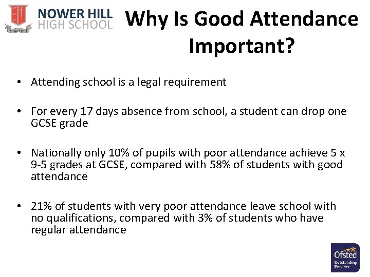 Why Is Good Attendance Important? • Attending school is a legal requirement • For