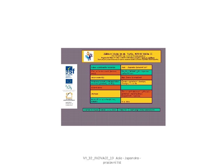 VY_32_INOVACE_19 Asie - Japonsko pracovní list 