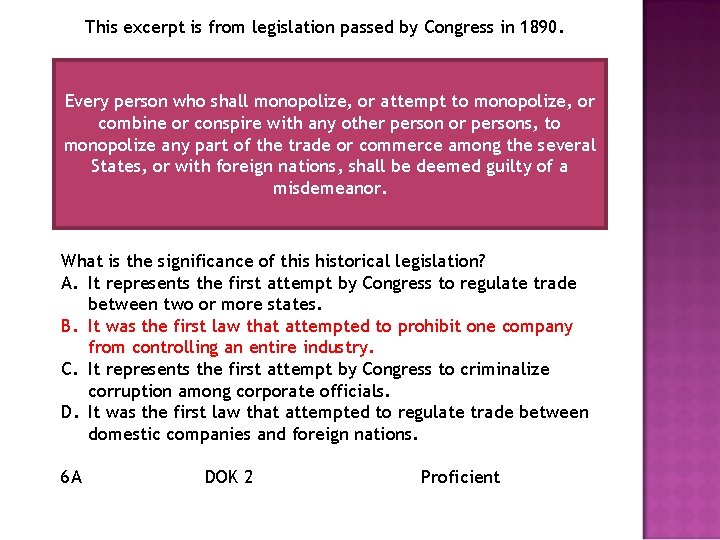 SATP 2 PRACTICE QUESTIONS How did President Roosevelts
