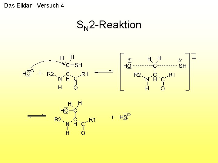 Das Eiklar - Versuch 4 SN 2 -Reaktion - - 