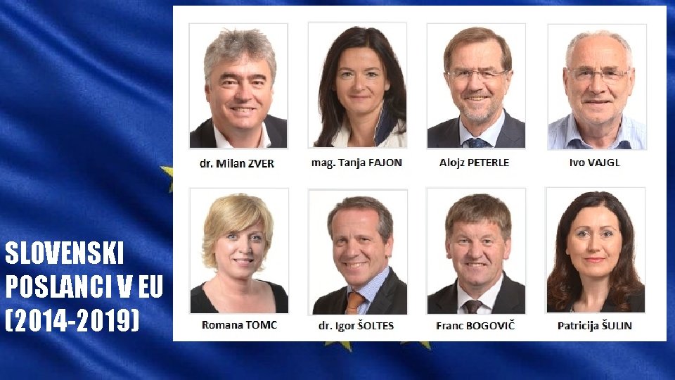SLOVENSKI POSLANCI V EU (2014 -2019) 