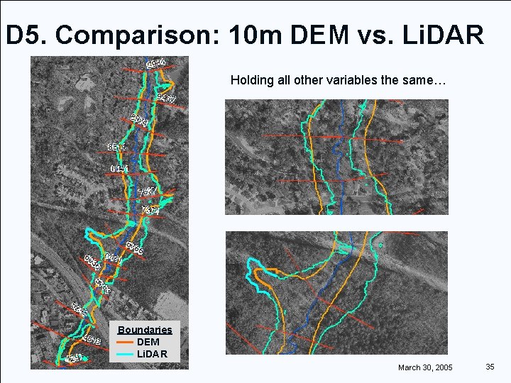 D 5. Comparison: 10 m DEM vs. Li. DAR Holding all other variables the