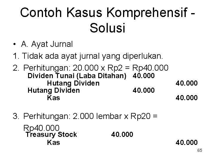 Contoh Kasus Komprehensif - Solusi • A. Ayat Jurnal 1. Tidak ada ayat jurnal Contoh Kasus Komprehensif - Solusi • A. Ayat Jurnal 1. Tidak ada ayat jurnal