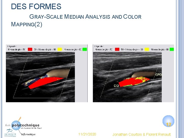 CONCEPTS DE RECONNAISSANCE DES FORMES GRAY-SCALE MEDIAN ANALYSIS AND COLOR MAPPING(2) 12 11/21/2020 Jonathan