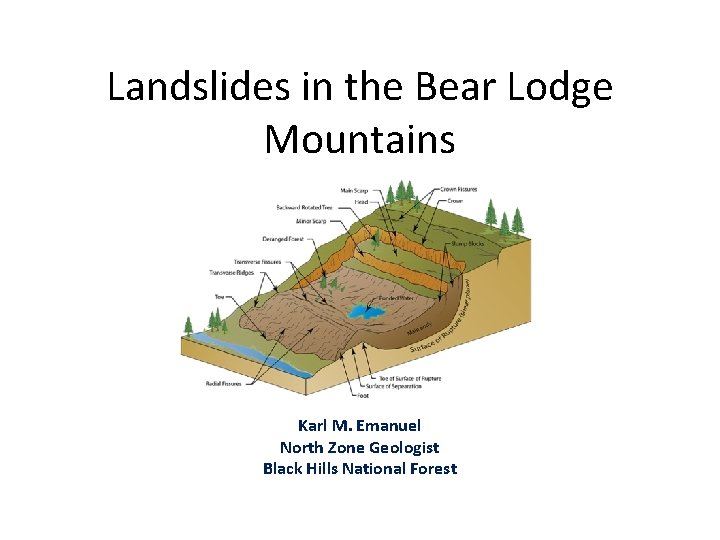 Landslides in the Bear Lodge Mountains Karl M. Emanuel North Zone Geologist Black Hills