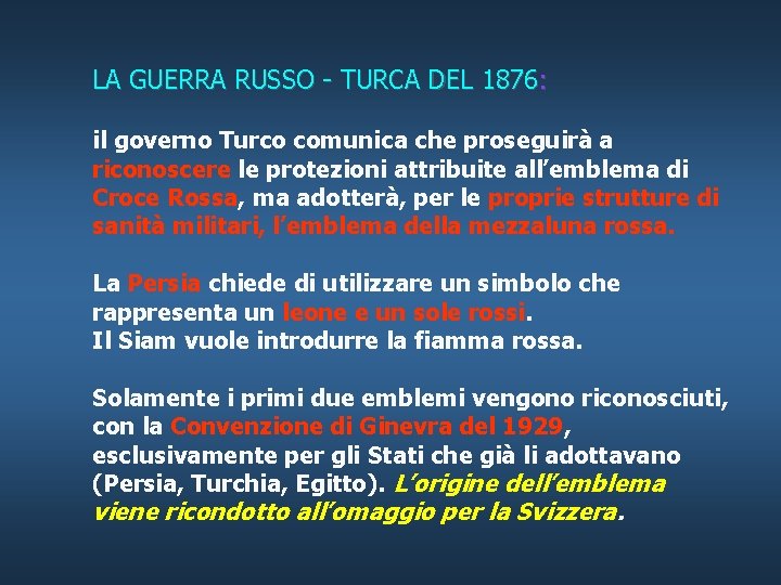 LA GUERRA RUSSO - TURCA DEL 1876: il governo Turco comunica che proseguirà a