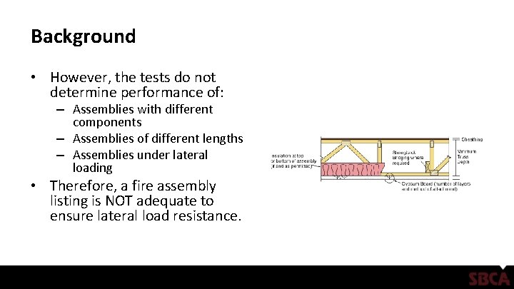 Background • However, the tests do not determine performance of: – Assemblies with different