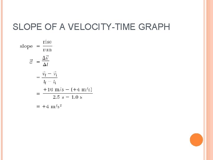 SLOPE OF A VELOCITY-TIME GRAPH 