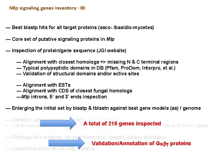 Mlp signaling genes inventory - III — Best blastp hits for all target proteins Mlp signaling genes inventory - III — Best blastp hits for all target proteins