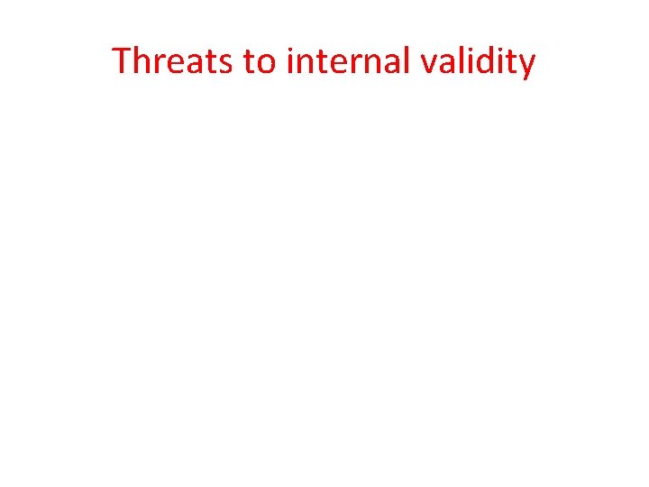 Threats to internal validity 