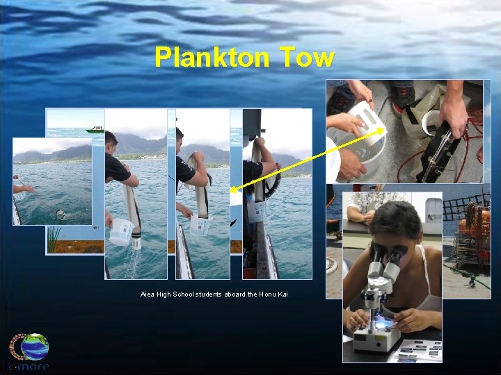 Plankton Tow Aiea High School students aboard the Honu Kai 