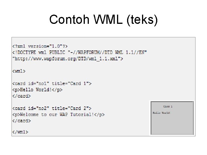 Contoh WML (teks) 