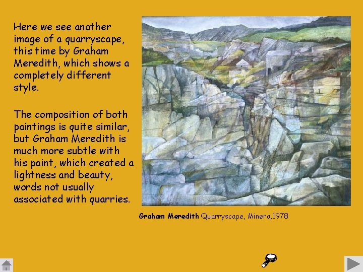 Here we see another image of a quarryscape, this time by Graham Meredith, which