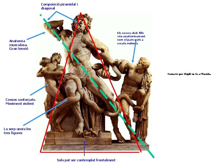 Composició piramidal i diagonal Els cossos dels fills són anatòmicament com el pare però