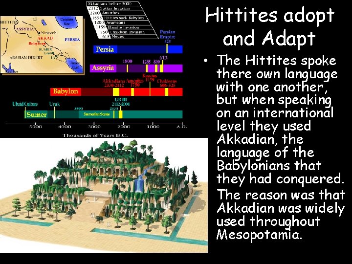 Hittites adopt and Adapt • The Hittites spoke there own language with one another,