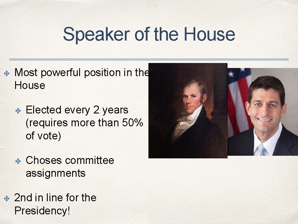 Speaker of the House ✤ ✤ Most powerful position in the House ✤ Elected