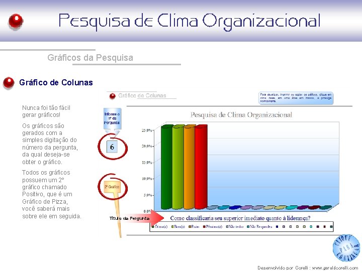 Gráficos da Pesquisa Gráfico de Colunas Nunca foi tão fácil gerar gráficos! Os gráficos