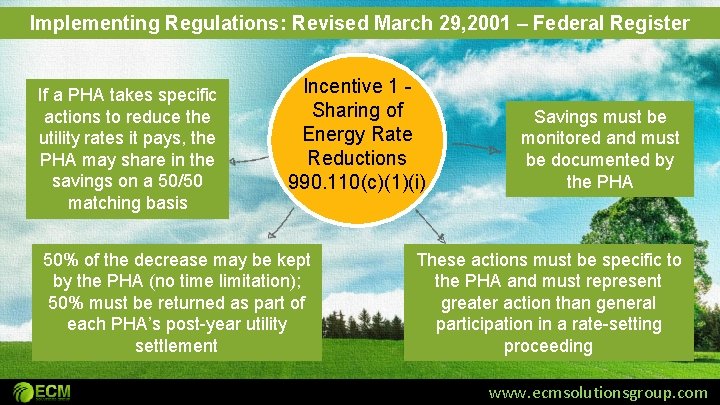 Implementing Regulations: Revised March 29, 2001 – Federal Register If a PHA takes specific