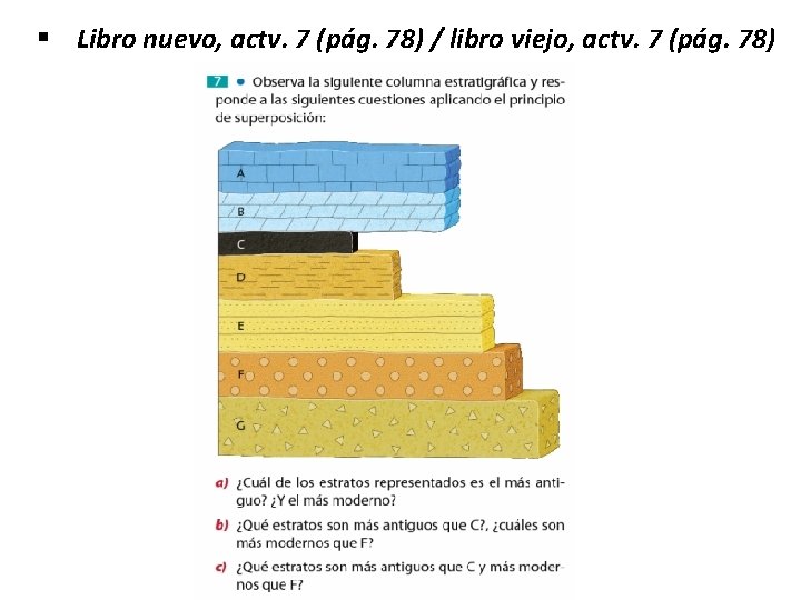 § Libro nuevo, actv. 7 (pág. 78) / libro viejo, actv. 7 (pág. 78) § Libro nuevo, actv. 7 (pág. 78) / libro viejo, actv. 7 (pág. 78)