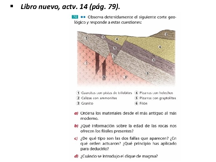 § Libro nuevo, actv. 14 (pág. 79). § Libro nuevo, actv. 14 (pág. 79).
