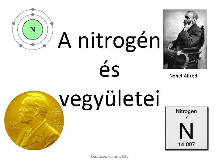 A nitrogén és vegyületei Készítette: Kothencz Edit Nobel Alfred 