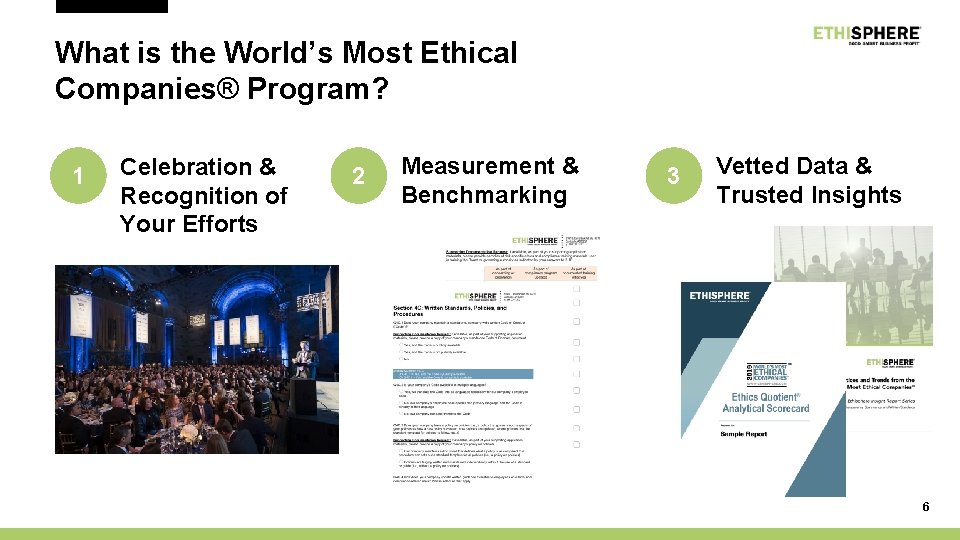 What is the World’s Most Ethical Companies® Program? 1 Celebration & Recognition of Your
